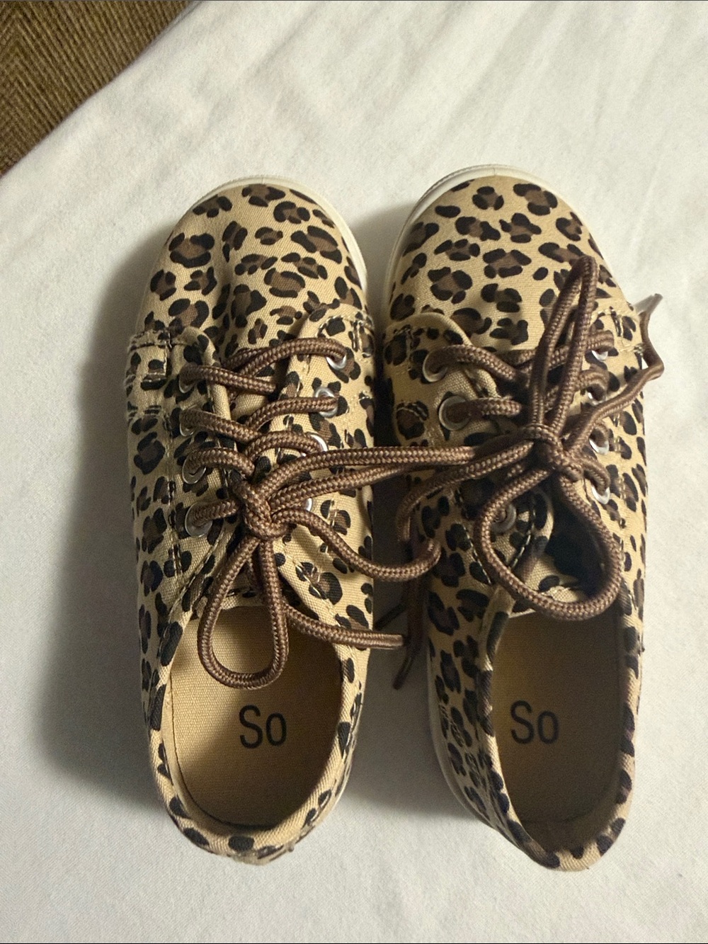 SO Leopard-Print Slip-On Sneakers in Tan and Black